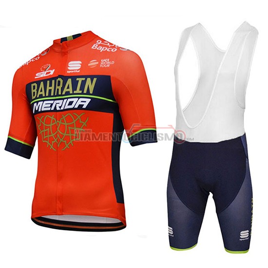 Abbigliamento Ciclismo Bahrain Merida Rosso